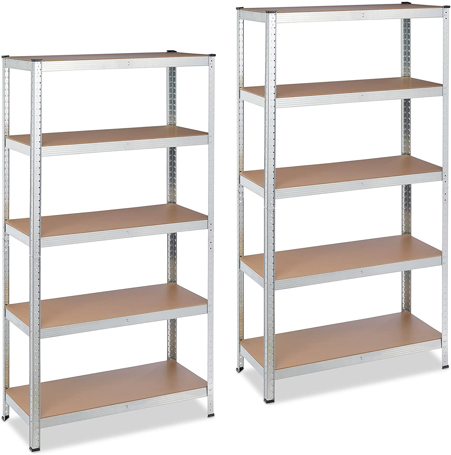Hoogwaardige zwarte/zilveren magazijnstellingen, palletstellingen, metalen magazijnstellingen met 5 lagen.