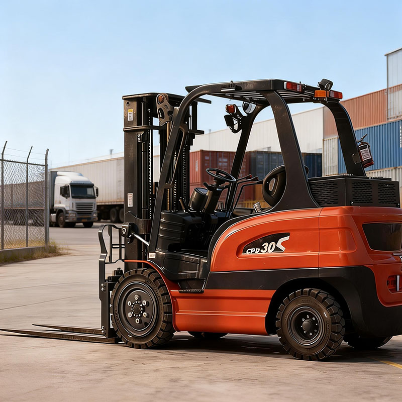 3-tons elektrische heftruck met lithiumbatterij, wisselstroommotor, contragewicht, palletzijschuiver, materiaalbehandeling