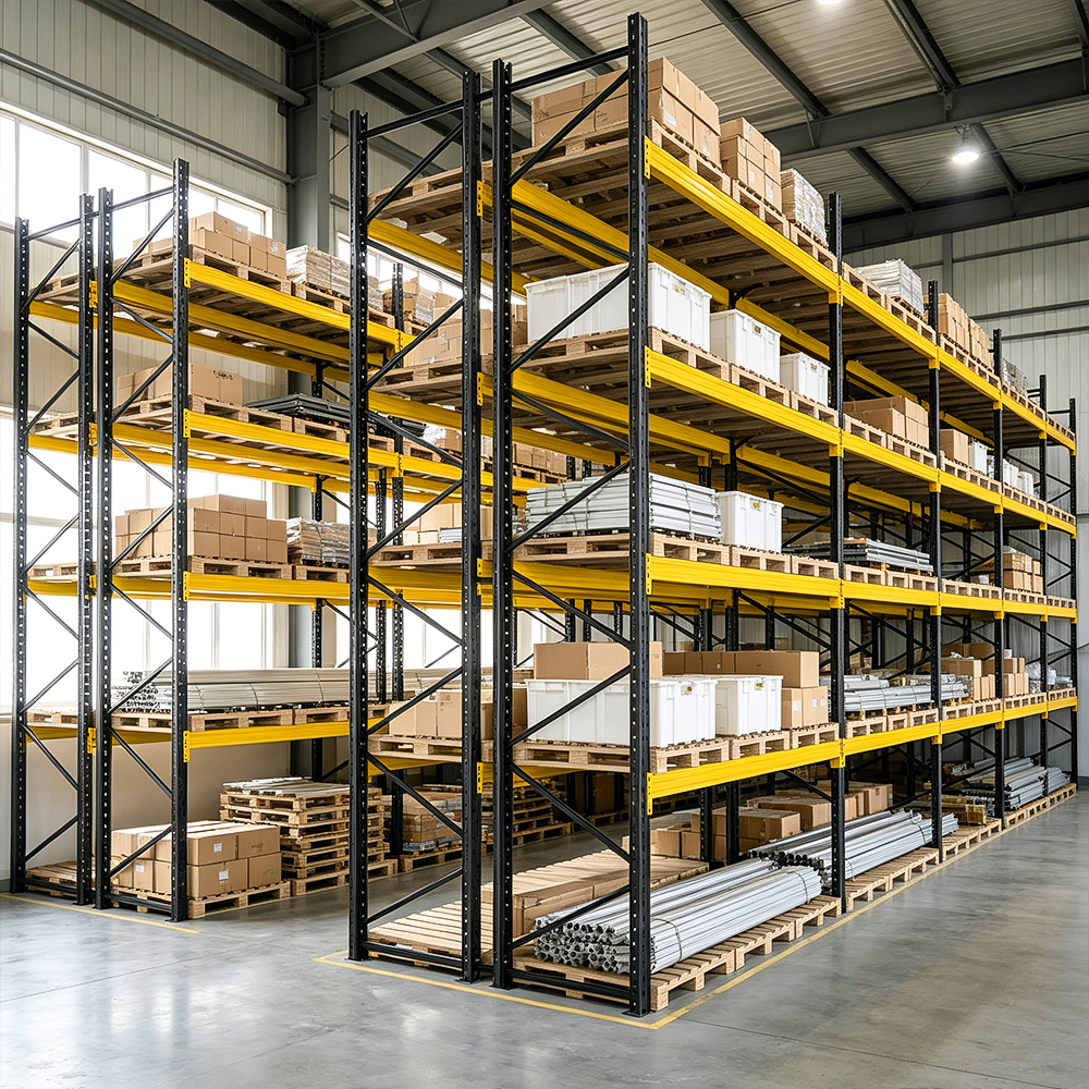 Palletstellingen voor goederenopslag, zware uitvoering, selectieve balkenpalletstellingen voor magazijnen