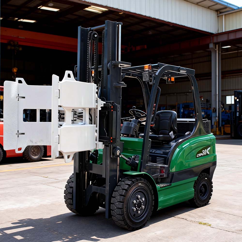 3-tons elektrische heftruck met lithiumbatterij, wisselstroommotor, contragewicht, palletzijschuiver, materiaalbehandeling