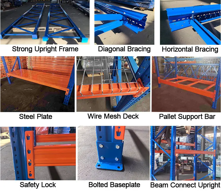 Large Capacity Double Deep Metal Steel Warehouse Storage Selective Racking System Double Deep Pallet Racking