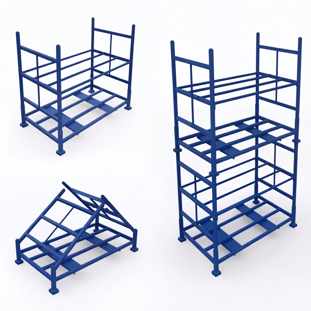 Op maat gemaakte, zware stalen palletstellingen met een draagvermogen van 2000 kg, stapelbaar, roestwerend, draagbaar, XINMEIDA meerlaags, donker.