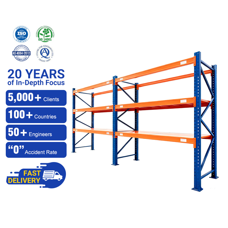Op maat gemaakte, zware industriële opslagstellingen, metalen stellingen, stapelunits, stalen industriële palletstellingen voor magazijnen.