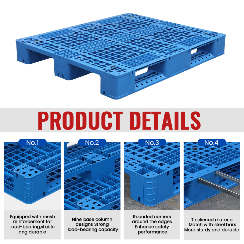 Euro pallet vorkheftruck pallet rooster magazijn stelling vloer platform stapel waterdicht HDPE 4-weg toegang industriële vrachtpallet 4000 kg