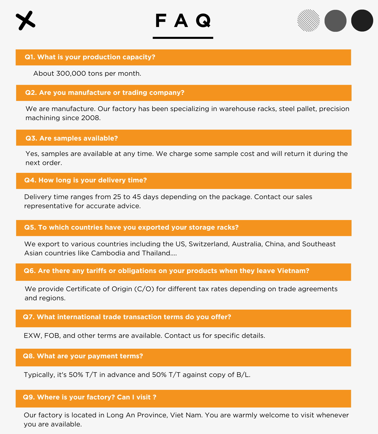 FAQ banner overzicht